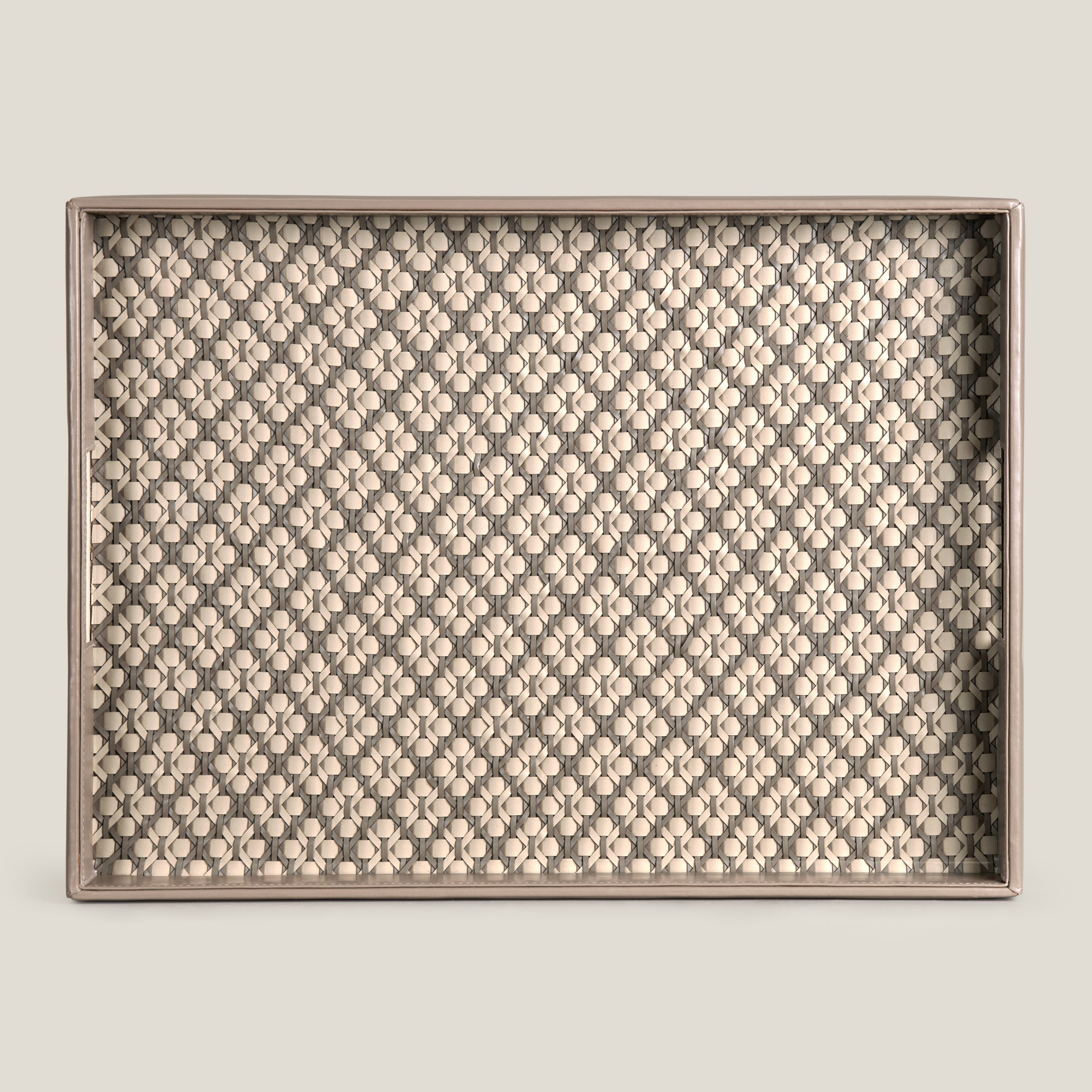 Address Tray Examples Lattice Beige & Grey Placing Serving Tray – Address Home