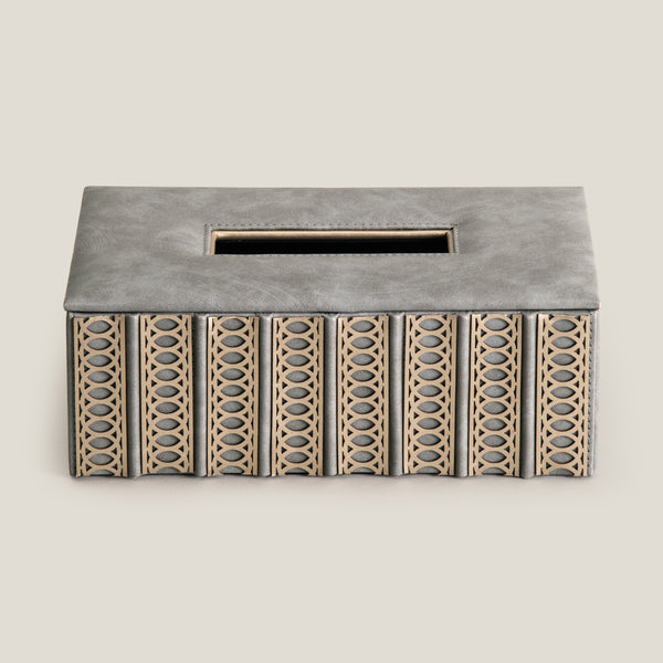Lexus Grey & Dull Gold Tissue Box