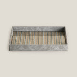 Lexus Grey & Dull Gold Serving Tray
