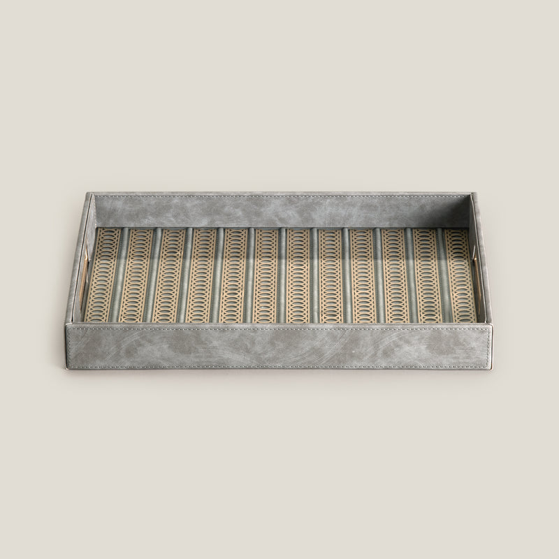 Lexus Grey & Dull Gold Serving Tray