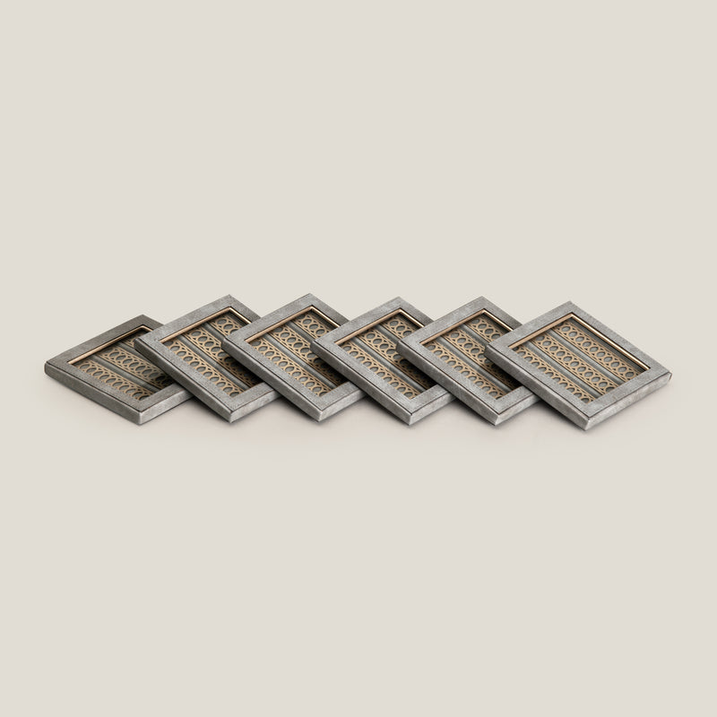 Lexus Grey & Dull Gold Coaster Set of 6