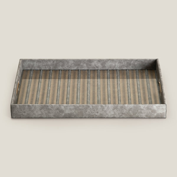 Lexus Grey & Dull Gold Placing Serving Tray