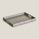 Lexus Grey & Dull Gold Placing Serving Tray