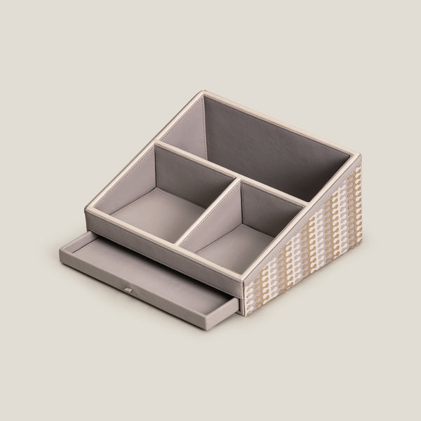 Eclair Grey & Gold Desk Set
