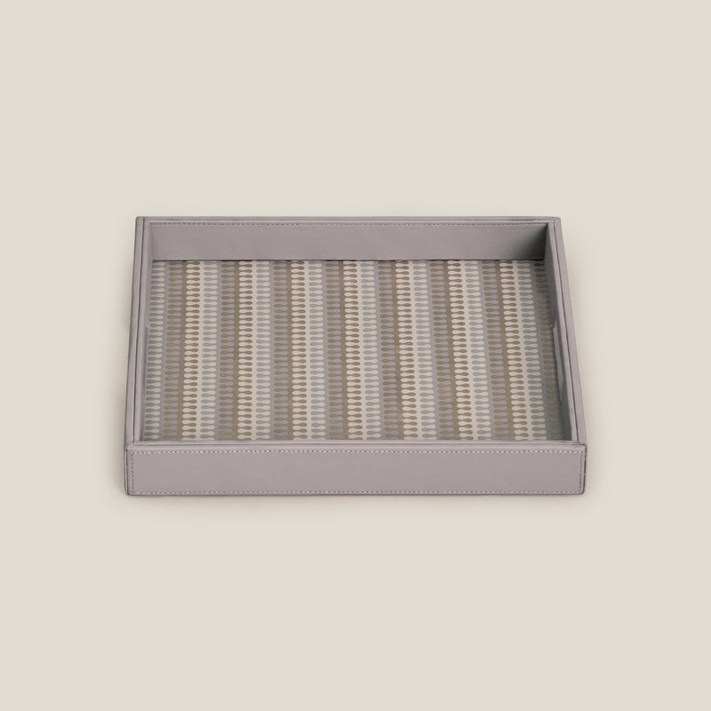 Eclair Grey & Gold Square Serving Tray