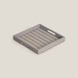 Eclair Grey & Gold Square Serving Tray