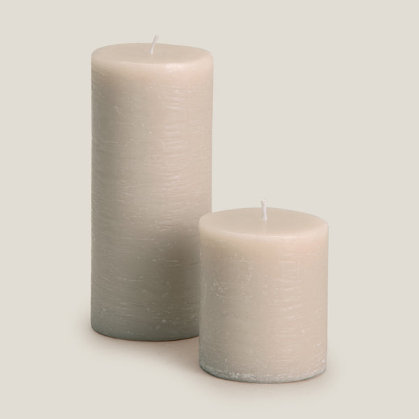 Everly Beige Pillar Candle S