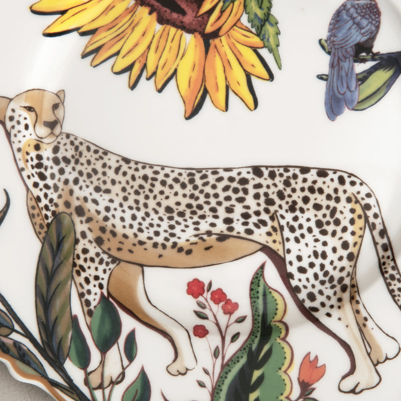 Jenna Clifford Leopard & Zebra Quarter Plate Set of 4
