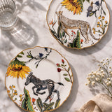 Jenna Clifford Leopard & Zebra Quarter Plate Set of 4