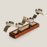 Gallant Nickel & Gold Candle Holder