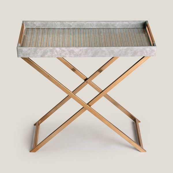 Lexus Grey & Dull Gold Butler Tray