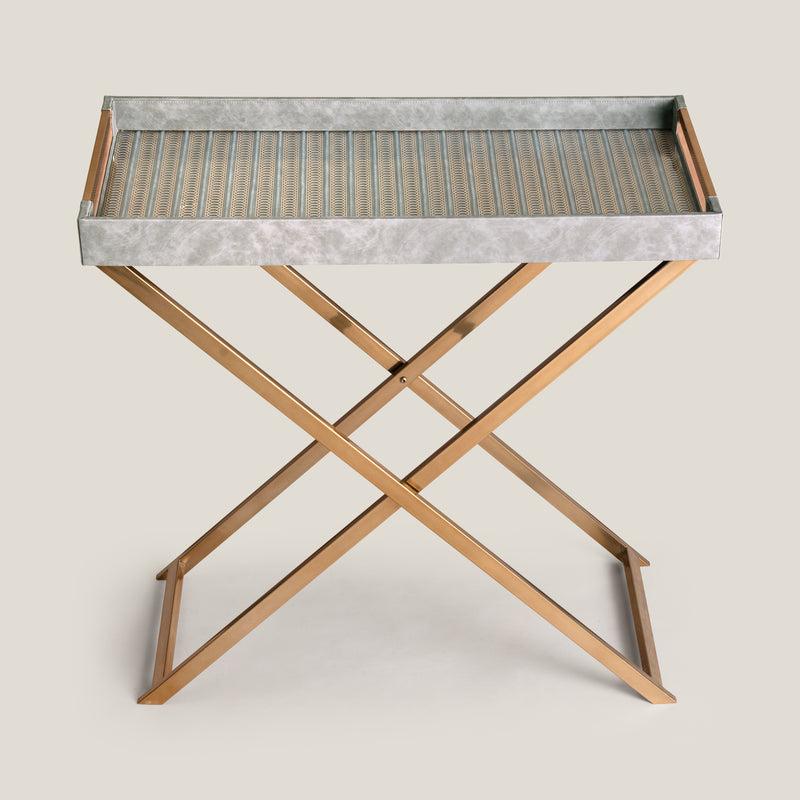 Lexus Grey & Dull Gold Butler Tray