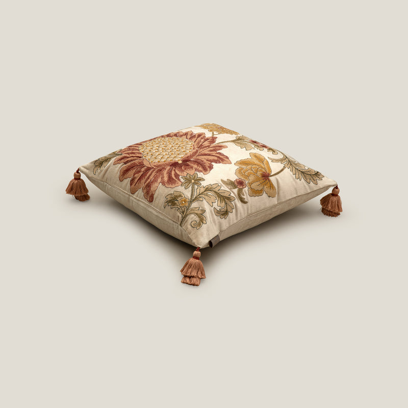 Amelia Off White Emb. Cushion Cover