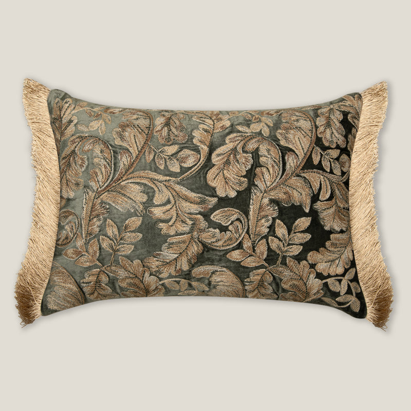 Eliana Dark Green Emb. Cushion Cover