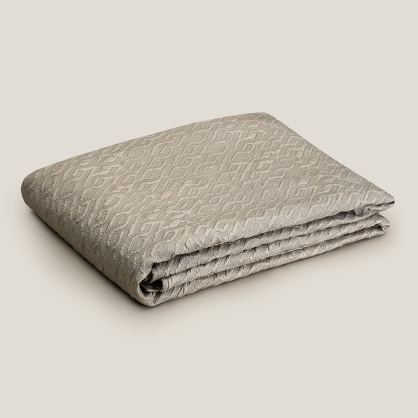 Stella Blue & Off White Reversible Bedspread
