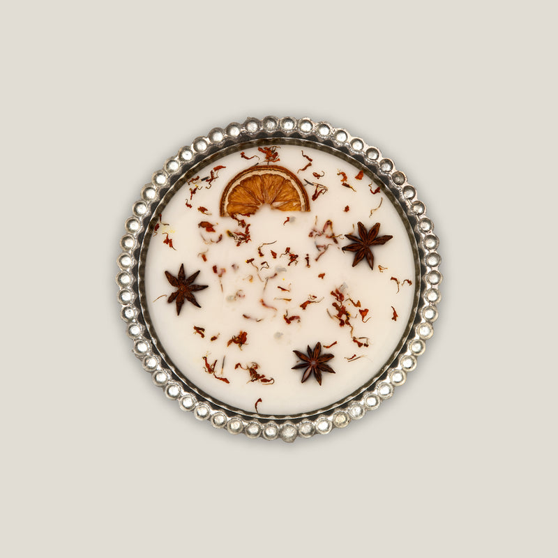 Adana Antique Gold Bowl Candle