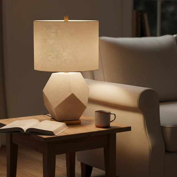 Pentaluxe Beige Table Lamp