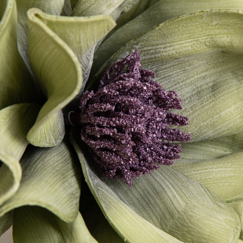 Green & Purple Primrose Faux Flower