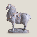 Sovereign Stallion Grey & Gold Horse Sculpture L