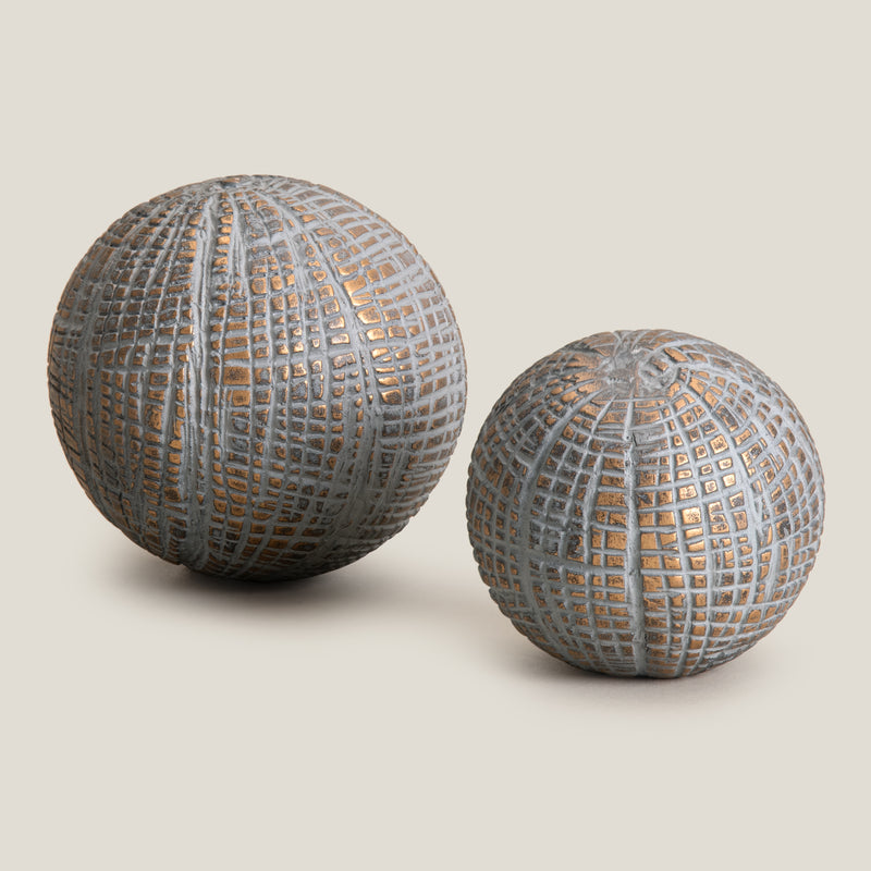 Woodline Grey & Gold Decor Ball L