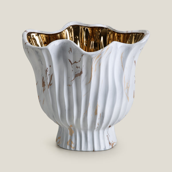 Marbella White & Gold Vase