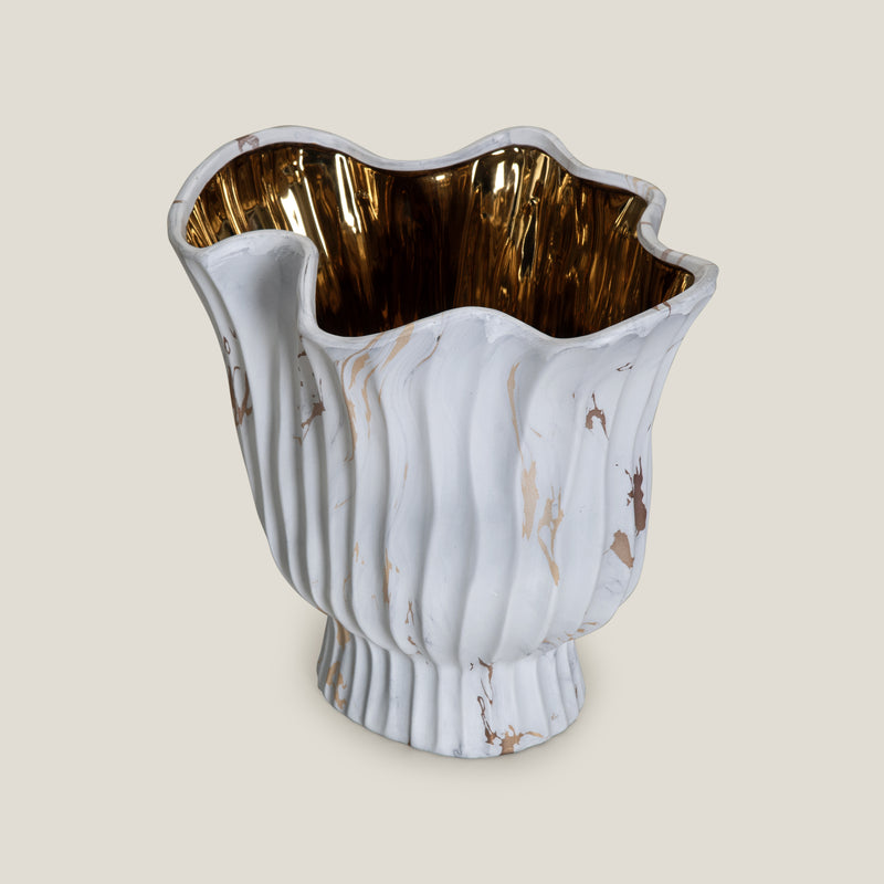 Marbella White & Gold Vase
