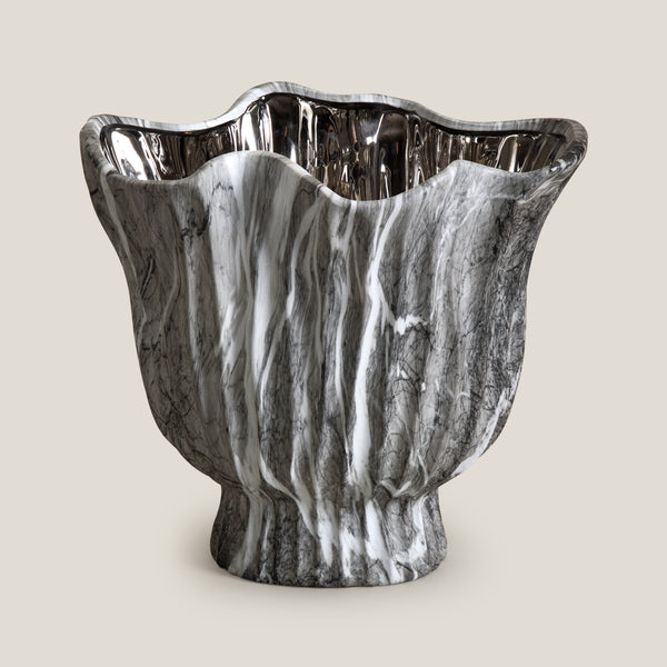 Marbella Grey & Silver Vase