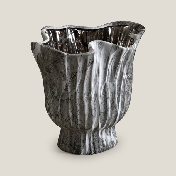 Marbella Grey & Silver Vase