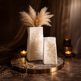 Fern White & Gold Vase Small