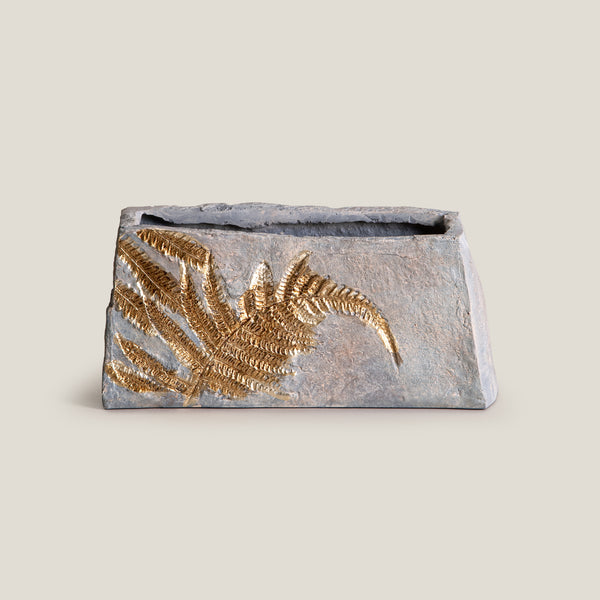 Auric Grey & Gold Fern Vase S