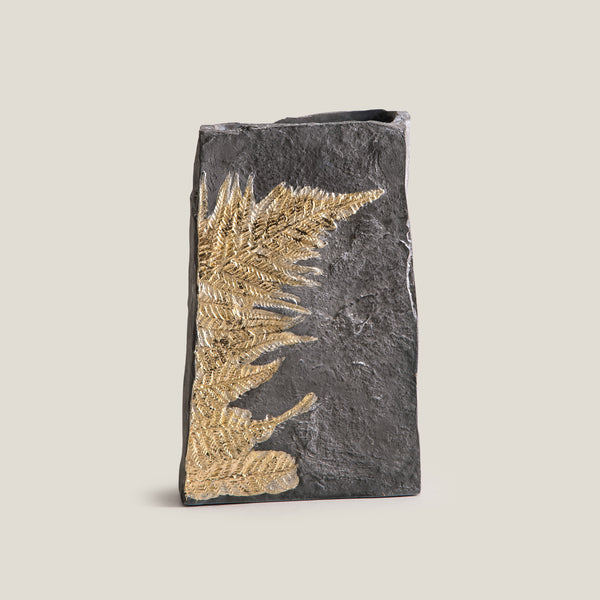 Auric Grey & Gold Fern Vase L