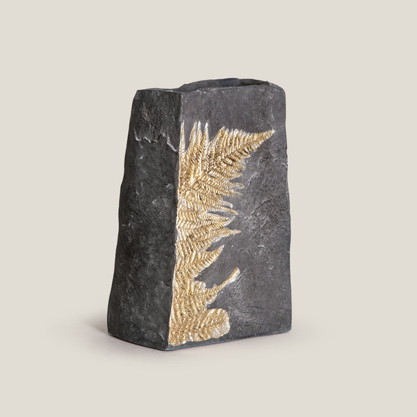 Auric Grey & Gold Fern Vase L