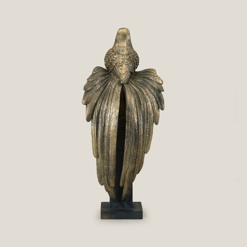 Phoenix Grey & Gold Bird Sculpture