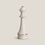 Queen Chesspiece White & Gold Decor