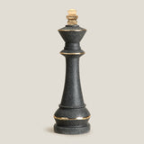 King Chesspiece Grey & Gold Decor