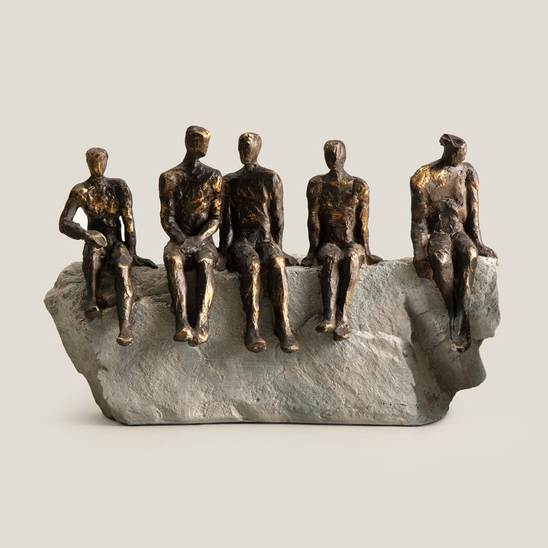 Men In Reflection Bronze & Grey Sculpture