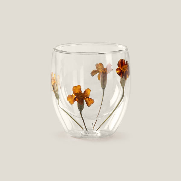 Botanic Bloom Yellow Glass Set of 4