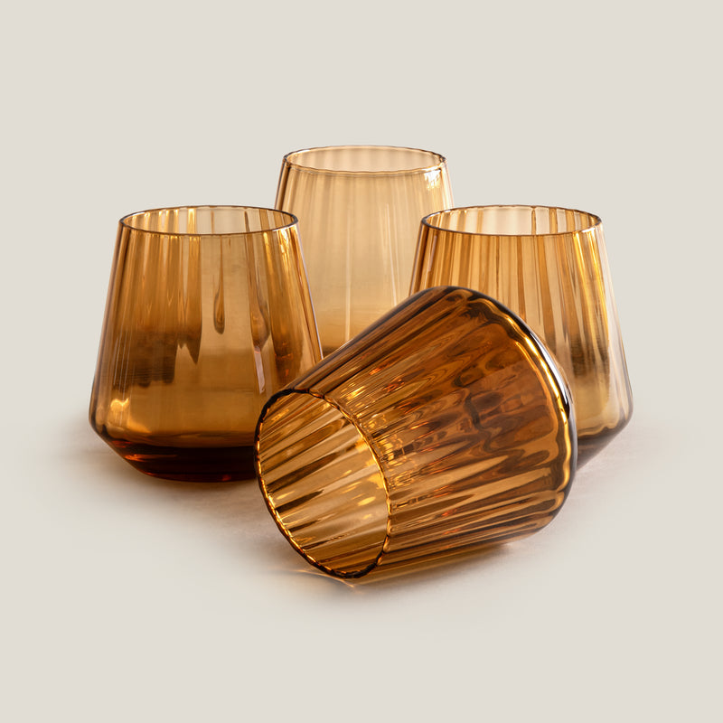 Ribella Brown Glass Set of 4