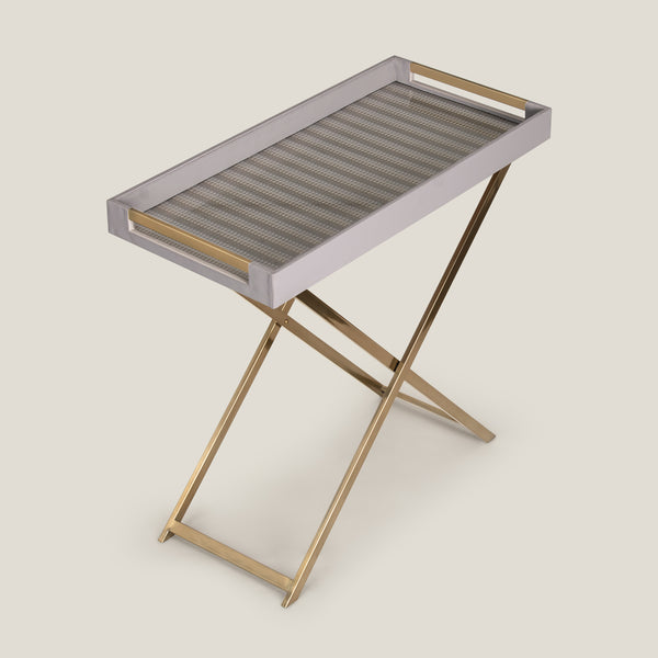 Eclair Grey & Gold Butler Tray