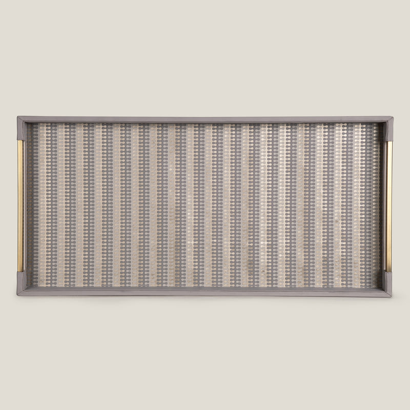 Eclair Grey & Gold Butler Tray