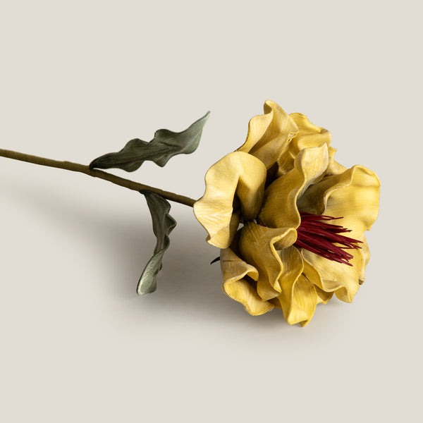 Yellow & Maroon Canna Faux Flower