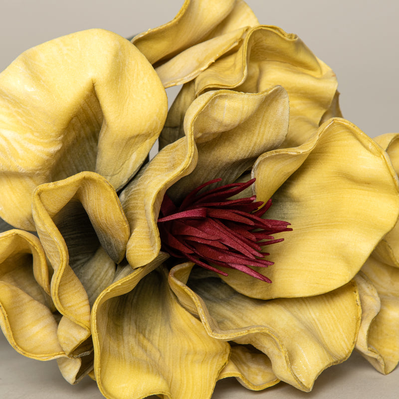 Yellow & Maroon Canna Faux Flower