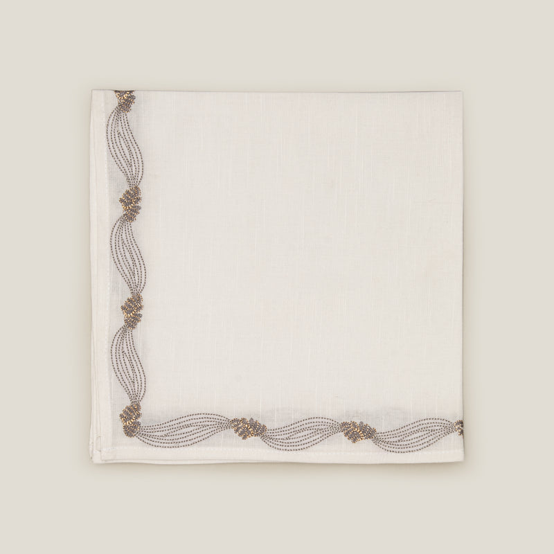 Orpah Off White Emb. Napkin Set of 4