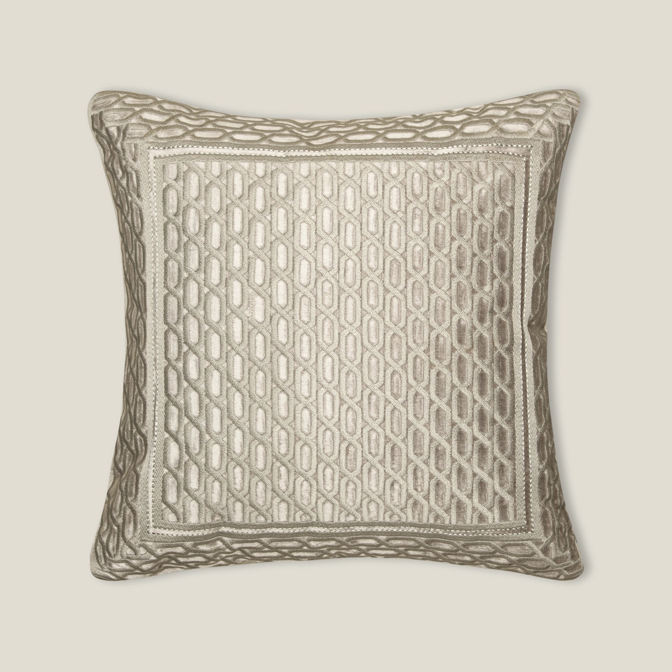 Buy Grey Embroidered Border Cushion Cover Online – Address Home