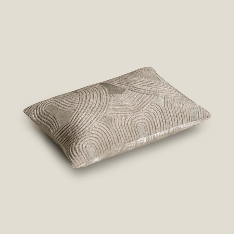 Buy Dori Wave Grey Embroidered Oblong Cushion Cover Online – Address Home