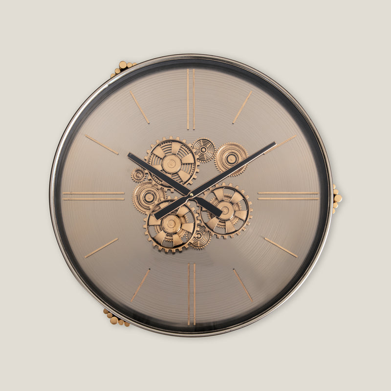 Chronoluxe Grey & Gold Clock Table