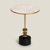 Crater White & Gold Side Table