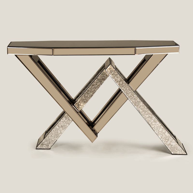 Buy Stanza Brown & Antique mirror Console Online – Address Home