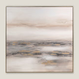 Dune Beige & Grey Framed Canvas
