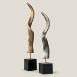Asembo Antique Gold Horn Decor L